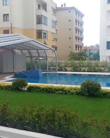 Retractable pool roof, another angle